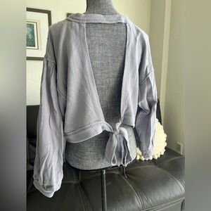 PILCRO | ANTHROPOLOGY Gray Open Back Sweater
